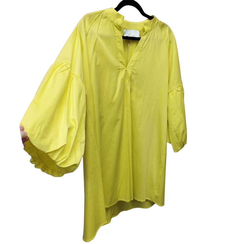 NWT Kasia Womens Santorini Puff Sleeve Mini Dress Small Resort Made in Greece